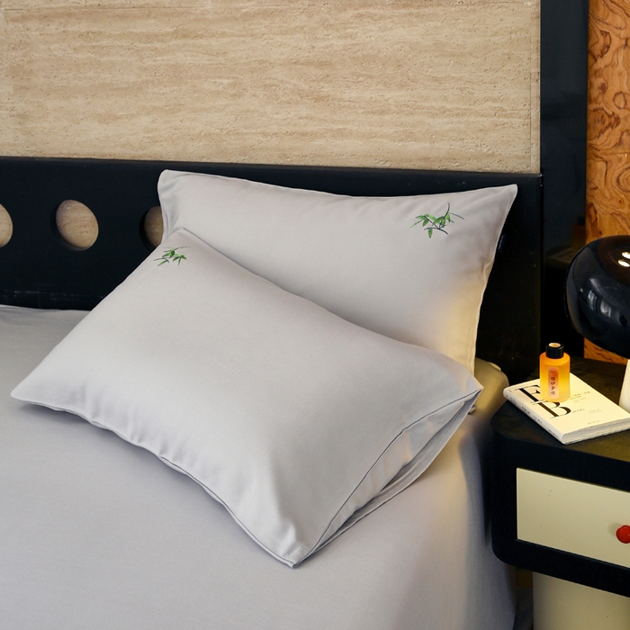 91家纺网 家纺一手货源 找家纺 春皖家纺 2026新款A类竹纤维绣花床单凉席系列-风格1 雅岩灰