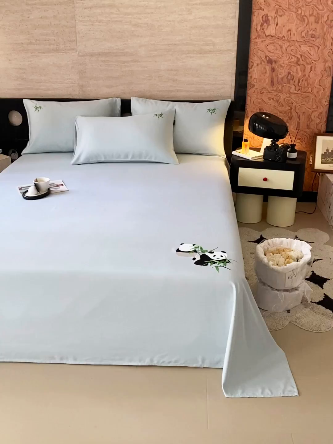 91家纺网 家纺一手货源 找家纺 （总）春皖家纺 2026新款A类竹纤维绣花床单凉席系列-风格1