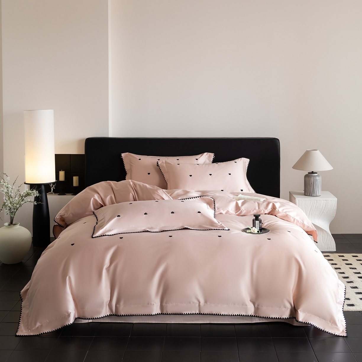 91家纺网 家纺一手货源 找家纺 （总）蓝邻家纺 2026新款全棉50s长绒棉轻奢风贝壳边四件套系列