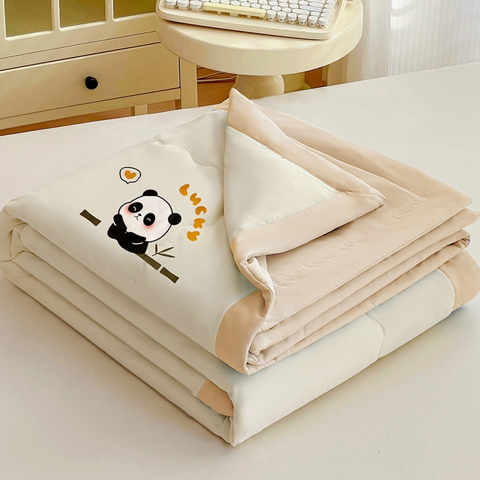 91家纺网 家纺一手货源 找家纺 （总）易展家居 2026新款水洗棉新疆棉花夏被-棉花棉花+熊猫款