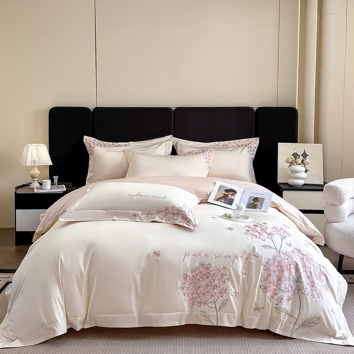 91家纺网 家纺一手货源 找家纺 （总）置顶家纺 2026新款亲肤刺绣四件套-薇朵