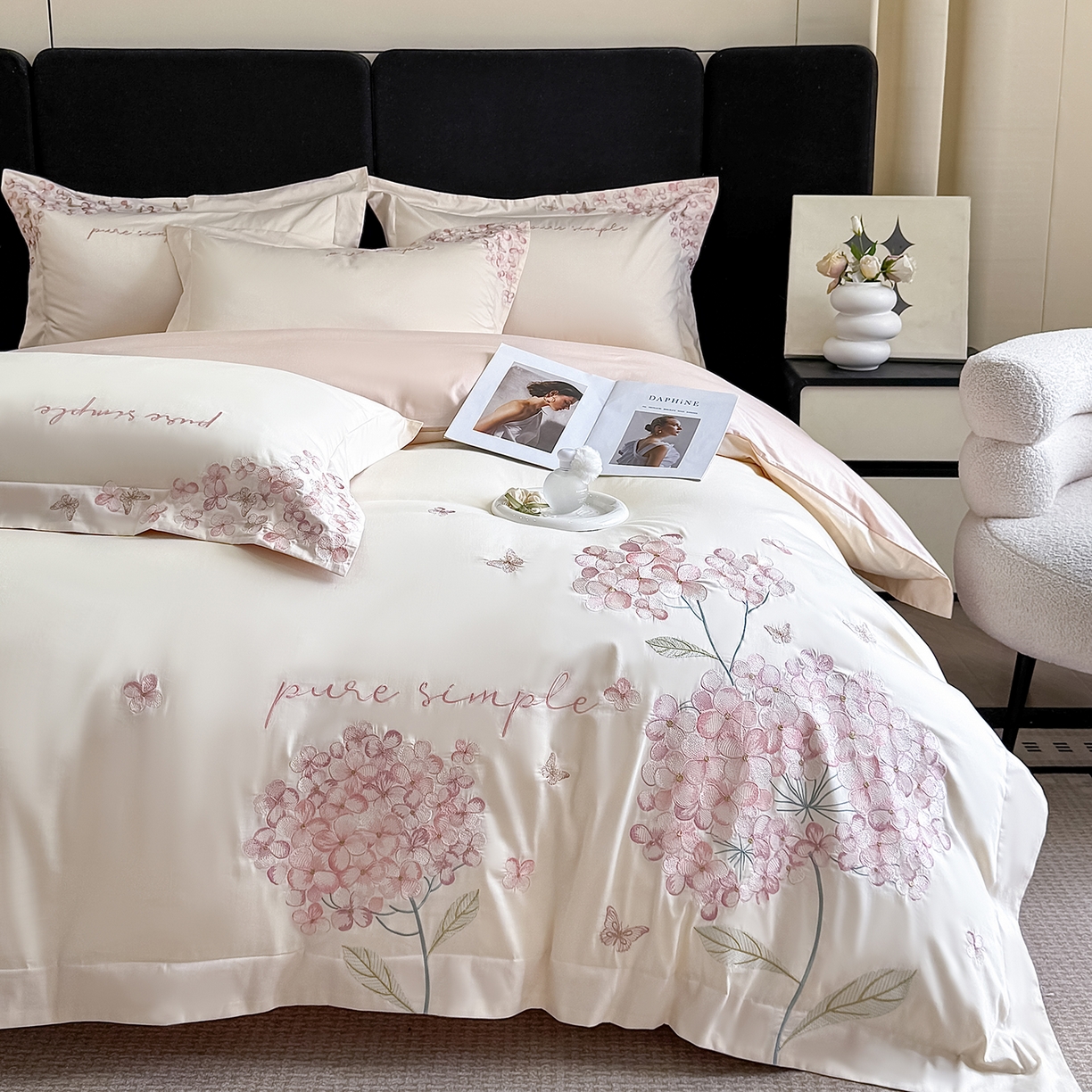 91家纺网 家纺一手货源 找家纺 （总）置顶家纺 2026新款亲肤刺绣四件套-薇朵