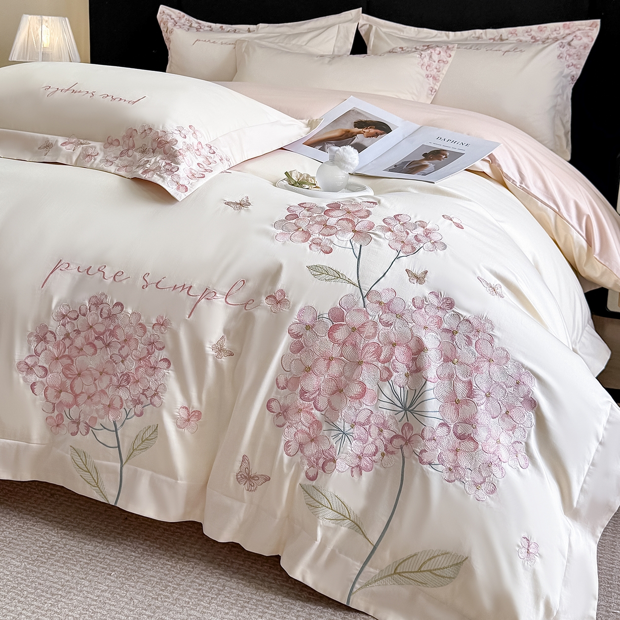 91家纺网 家纺一手货源 找家纺 （总）置顶家纺 2026新款亲肤刺绣四件套-薇朵