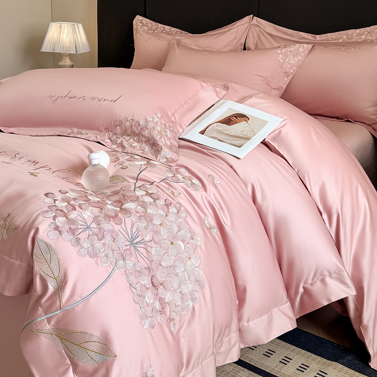 91家纺网 家纺一手货源 找家纺 （总）置顶家纺 2026新款亲肤刺绣四件套-薇朵