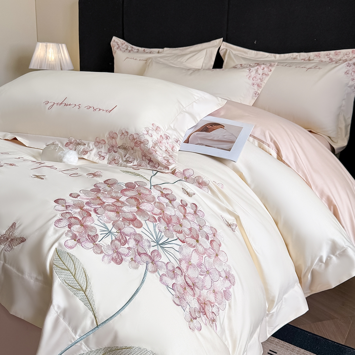 91家纺网 家纺一手货源 找家纺 （总）置顶家纺 2026新款亲肤刺绣四件套-薇朵