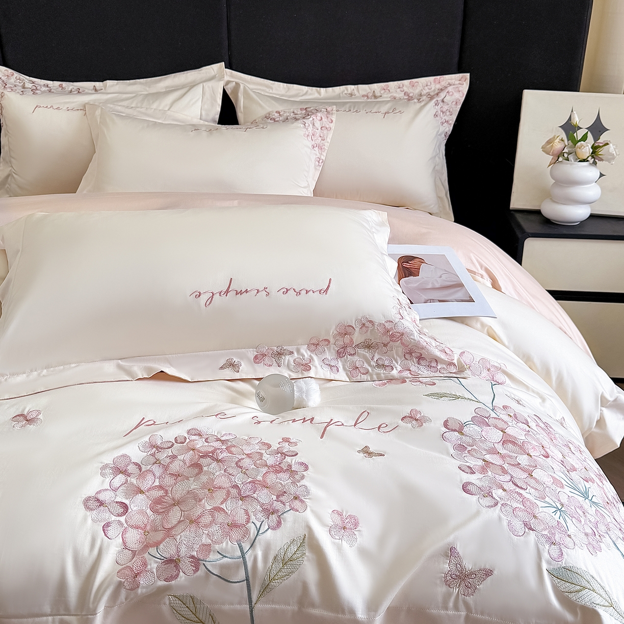 91家纺网 家纺一手货源 找家纺 （总）置顶家纺 2026新款亲肤刺绣四件套-薇朵