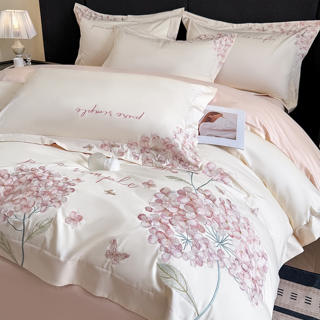 91家纺网 家纺一手货源 找家纺 （总）置顶家纺 2026新款亲肤刺绣四件套-薇朵