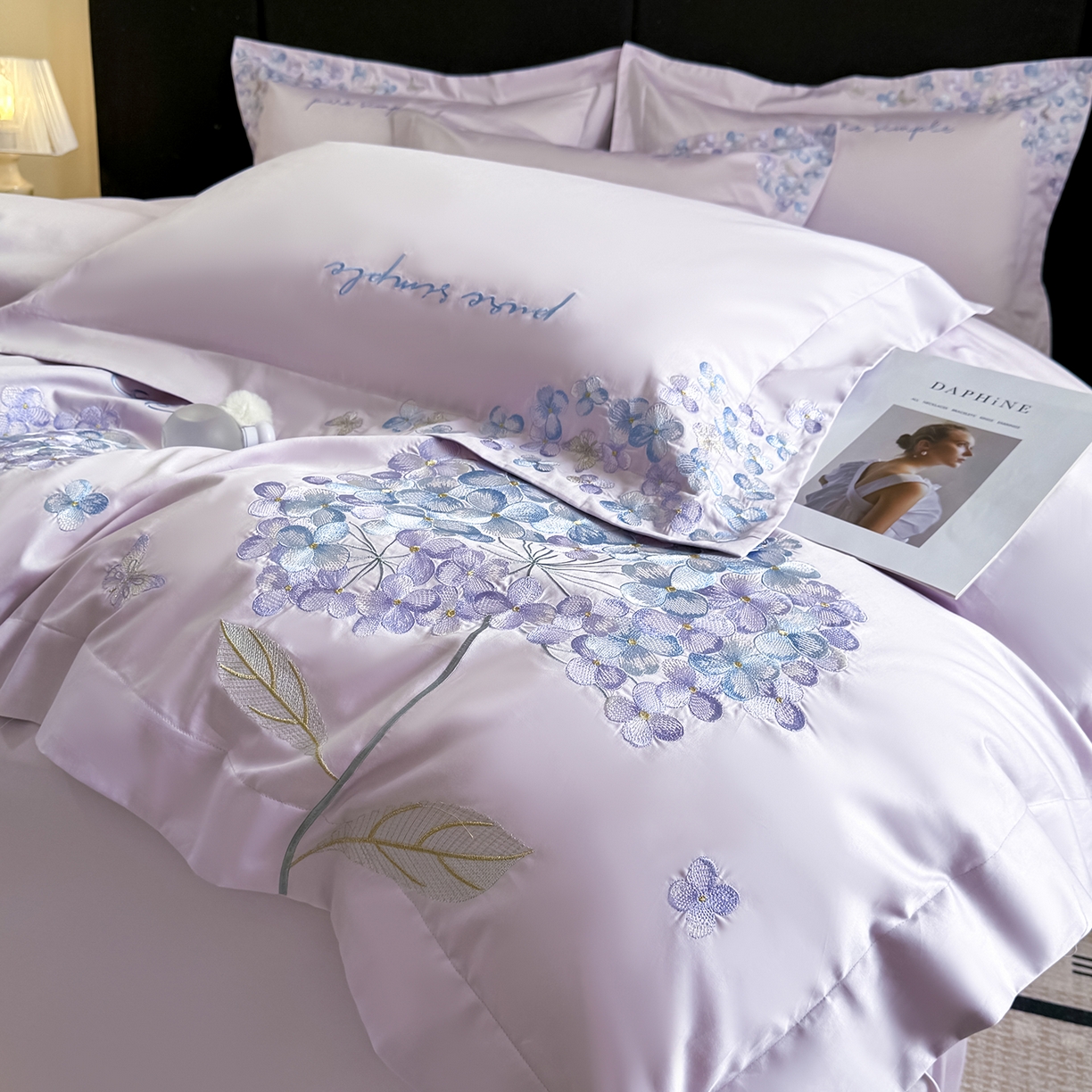 91家纺网 家纺一手货源 找家纺 置顶家纺 2026新款亲肤刺绣四件套-薇朵 薇朵-香芋紫