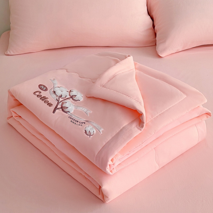 易展家居 2026新款水洗棉新疆棉花夏被-棉花棉花+熊猫款 棉花-粉色