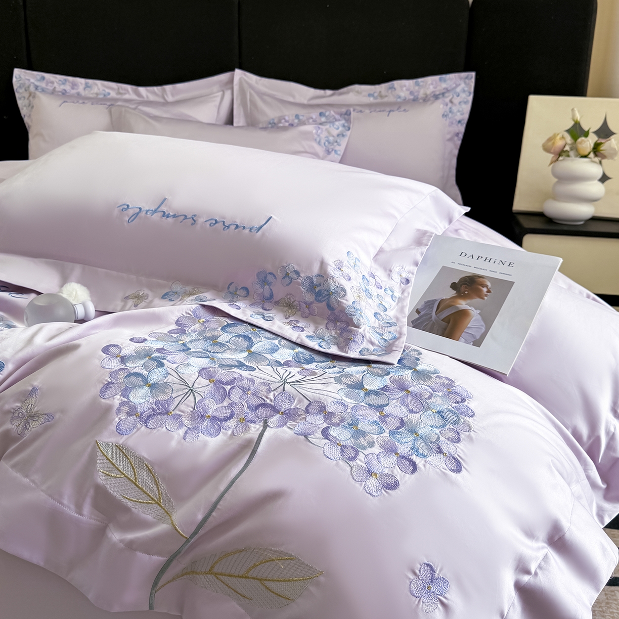 91家纺网 家纺一手货源 找家纺 置顶家纺 2026新款亲肤刺绣四件套-薇朵 薇朵-香芋紫