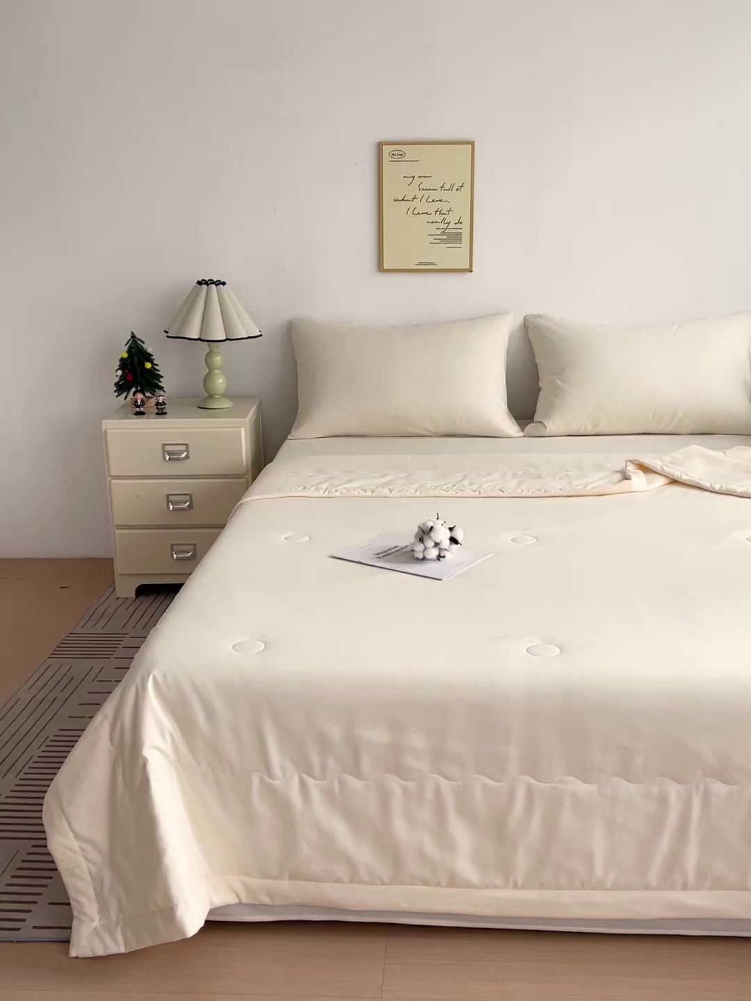 91家纺网 家纺一手货源 找家纺 易展家居 2026新款水洗棉新疆棉花夏被-棉花棉花+熊猫款 棉花-浅黄