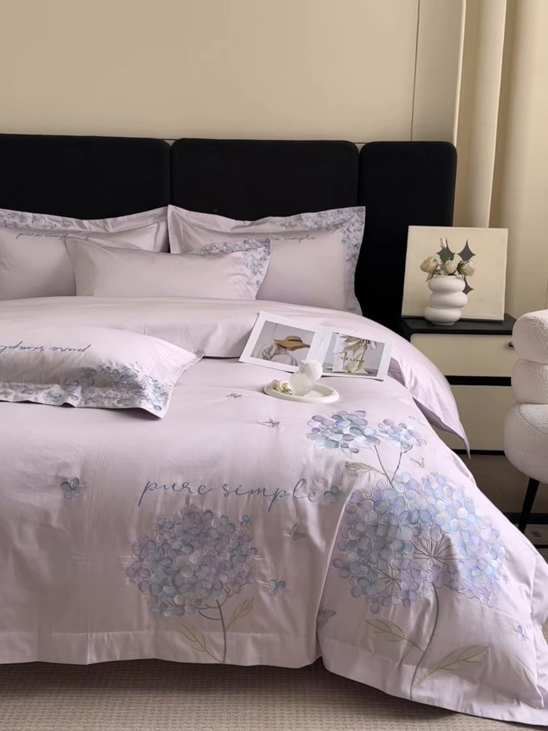 91家纺网 家纺一手货源 找家纺 置顶家纺 2026新款亲肤刺绣四件套-薇朵 薇朵-香芋紫