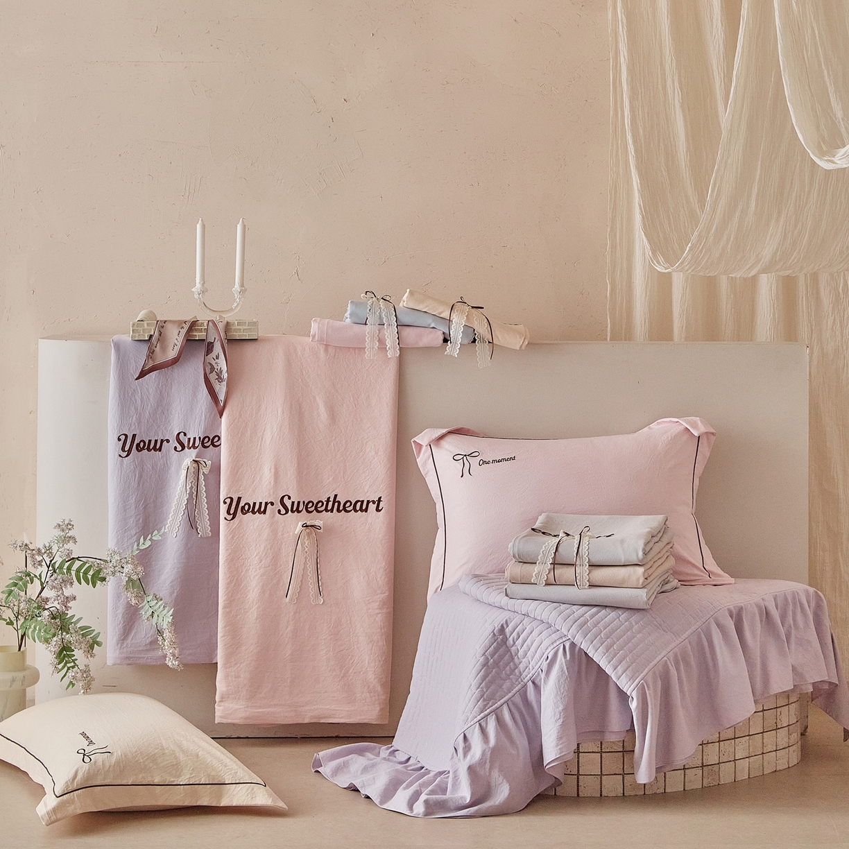 91家纺网 家纺一手货源 找家纺 （总）孑寐家纺 2026新款索菲亚系列云柔棉床盖四件套