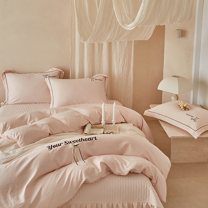 孑寐家纺 2026新款索菲亚系列云柔棉床盖四件套 索菲亚-玉色