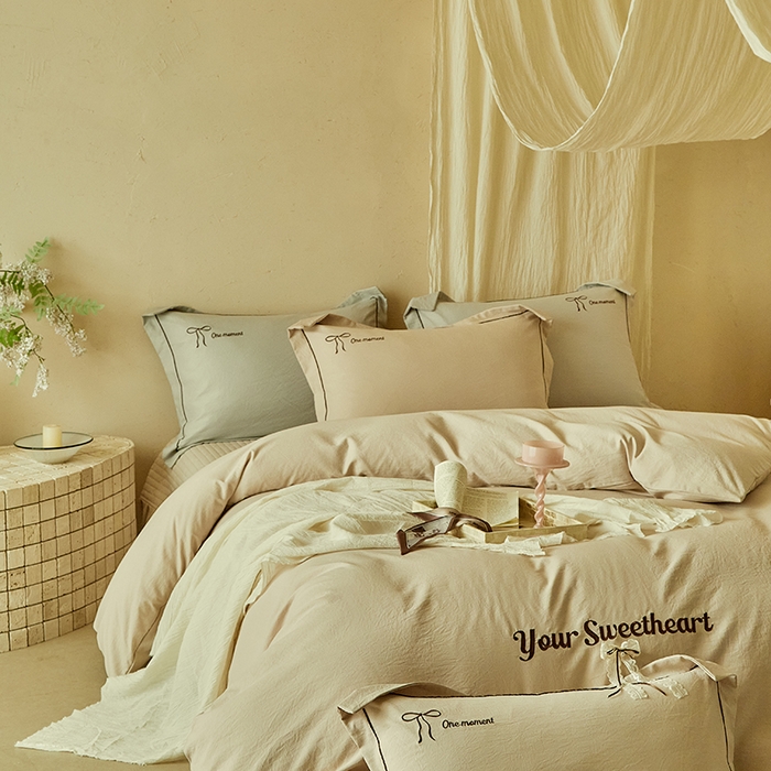 91家纺网 家纺一手货源 找家纺 孑寐家纺 2026新款索菲亚系列云柔棉床盖四件套 索薇娅-卡其