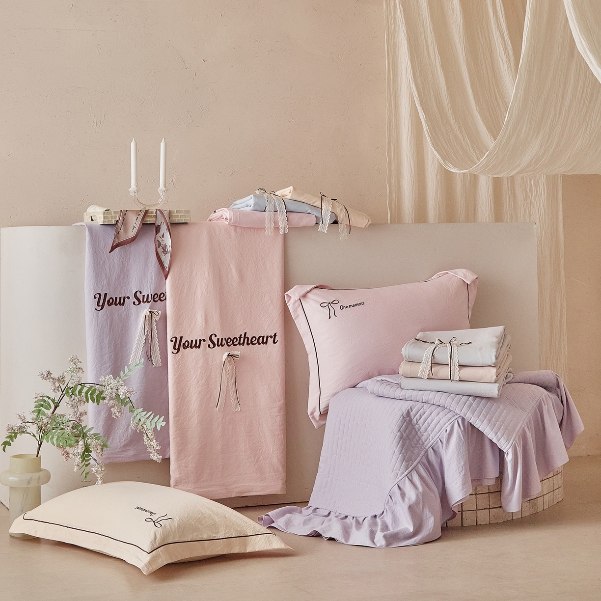 91家纺网 家纺一手货源 找家纺 （总）孑寐家纺 2026新款索菲亚系列云柔棉床盖四件套