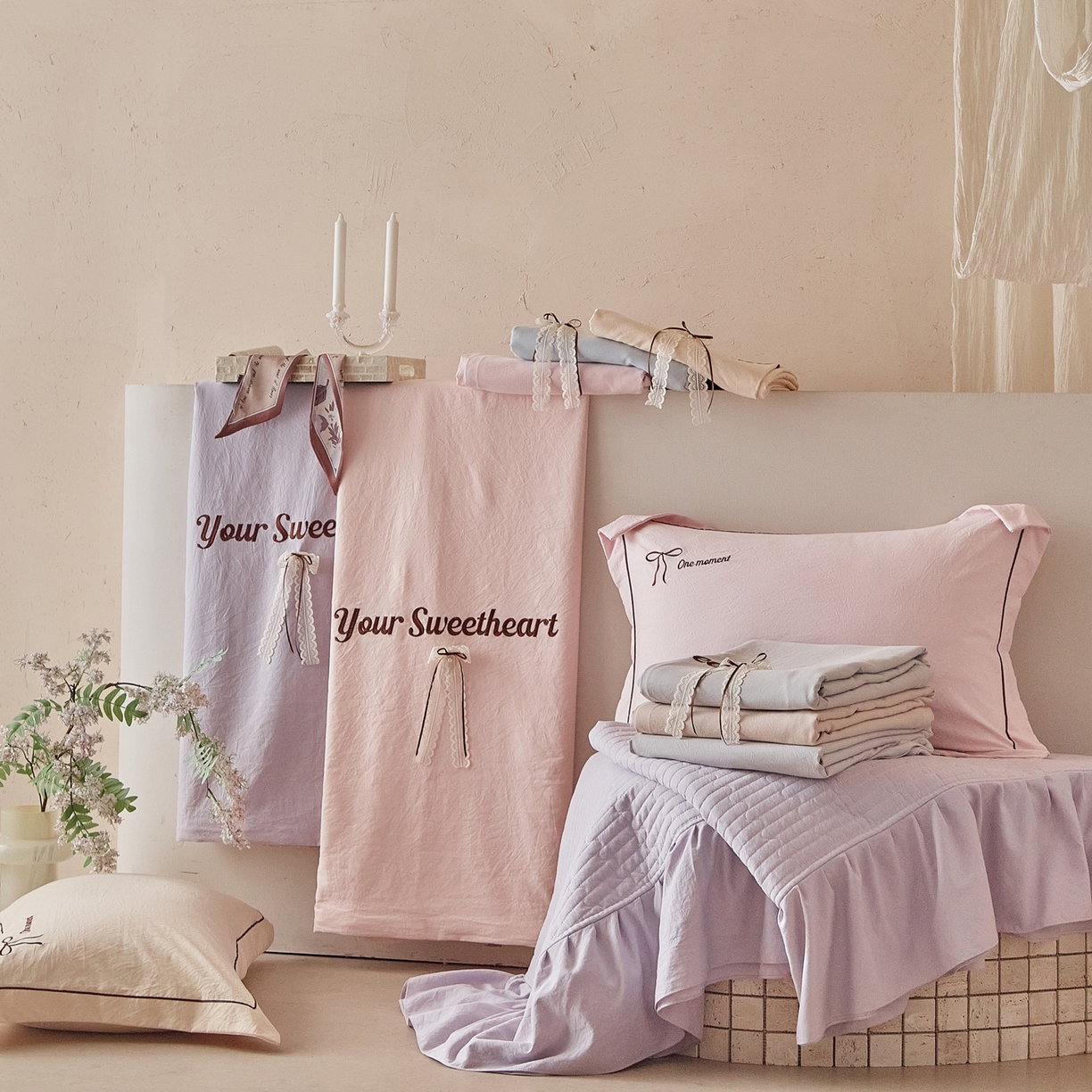 91家纺网 家纺一手货源 找家纺 （总）孑寐家纺 2026新款索菲亚系列云柔棉床盖四件套