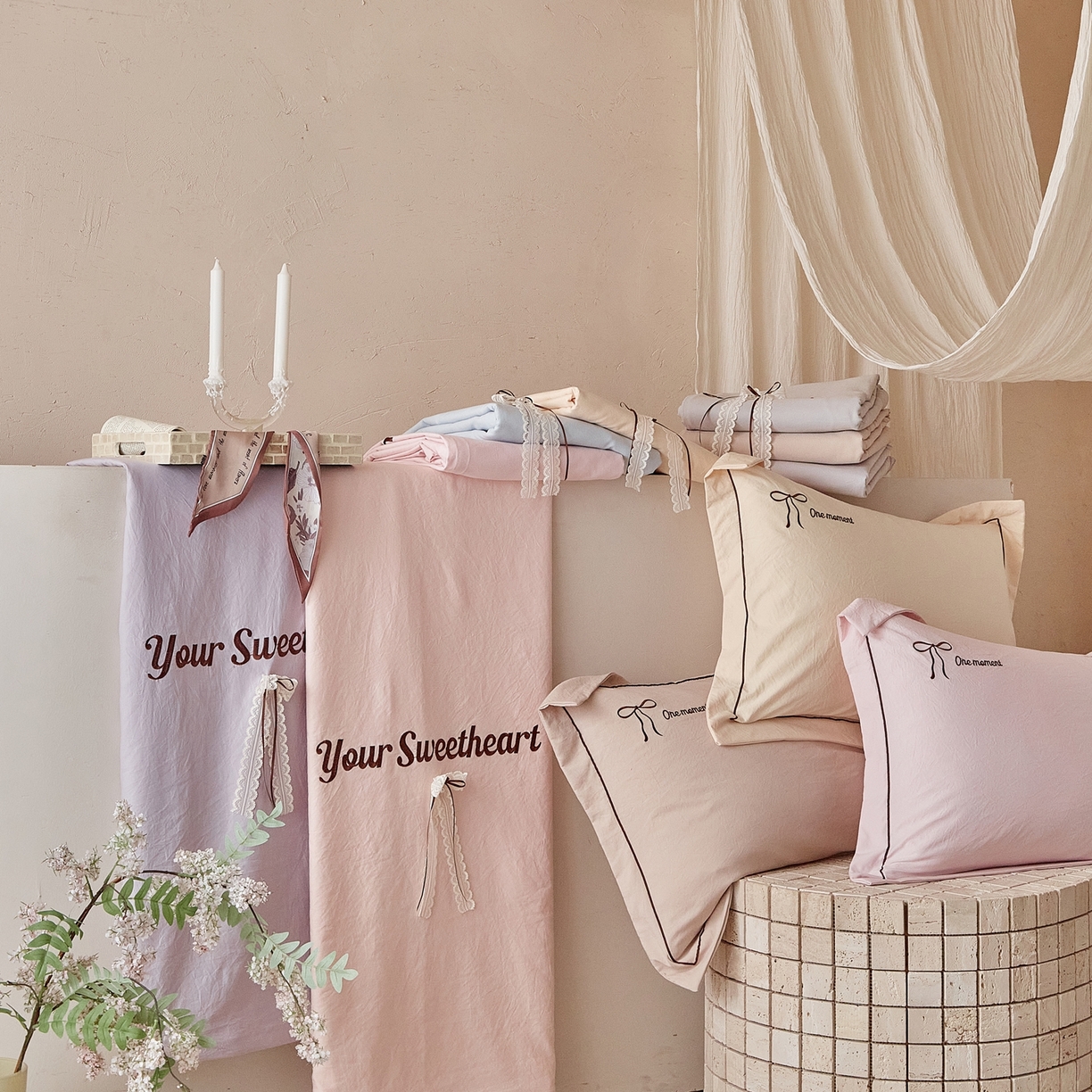 91家纺网 家纺一手货源 找家纺 孑寐家纺 2026新款索菲亚系列云柔棉床盖四件套 组合图仅做展示不可下单