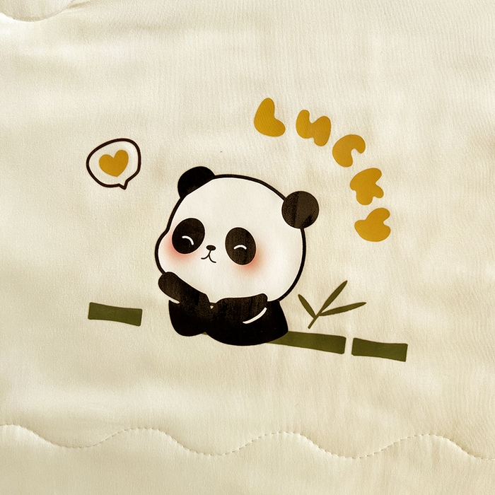 91家纺网 家纺一手货源 找家纺 易展家居 2026新款水洗棉新疆棉花夏被-棉花棉花+熊猫款 能猫-白拼蓝