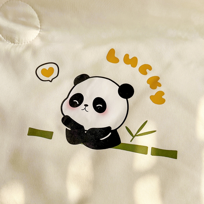 91家纺网 家纺一手货源 找家纺 易展家居 2026新款水洗棉新疆棉花夏被-棉花棉花+熊猫款 能猫-白拼绿