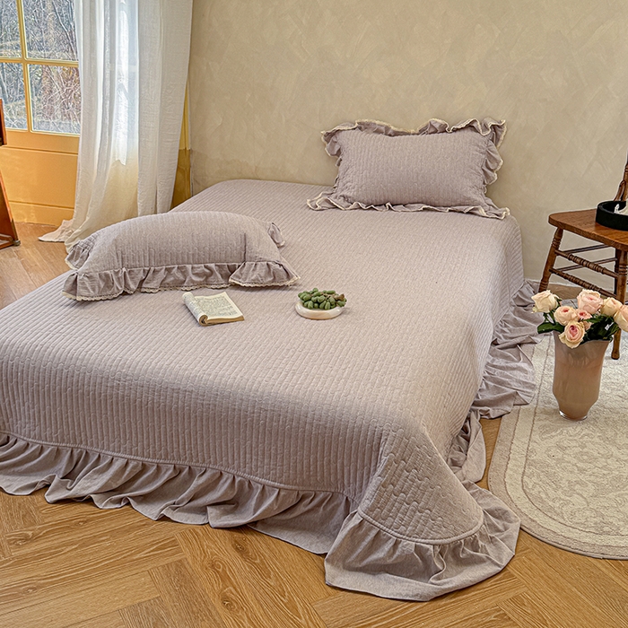 91家纺网 家纺一手货源 找家纺 孑寐家纺 2026新款色织棉麻多功能夏被夏凉被空调被床盖四件套 色织棉麻-棕色