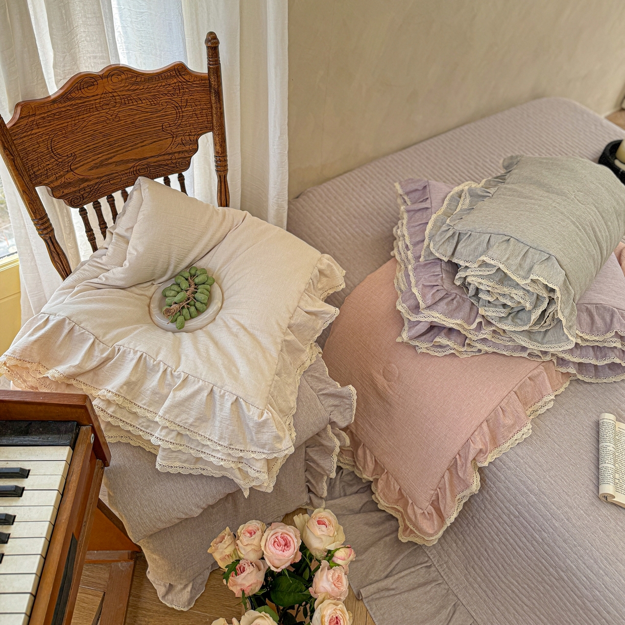 91家纺网 家纺一手货源 找家纺 （总）孑寐家纺 2026新款色织棉麻多功能夏被夏凉被空调被床盖四件套