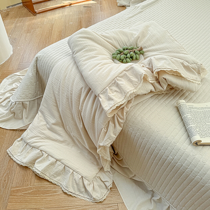 孑寐家纺 2026新款色织棉麻多功能夏被夏凉被空调被床盖四件套 色织棉麻-麻本色