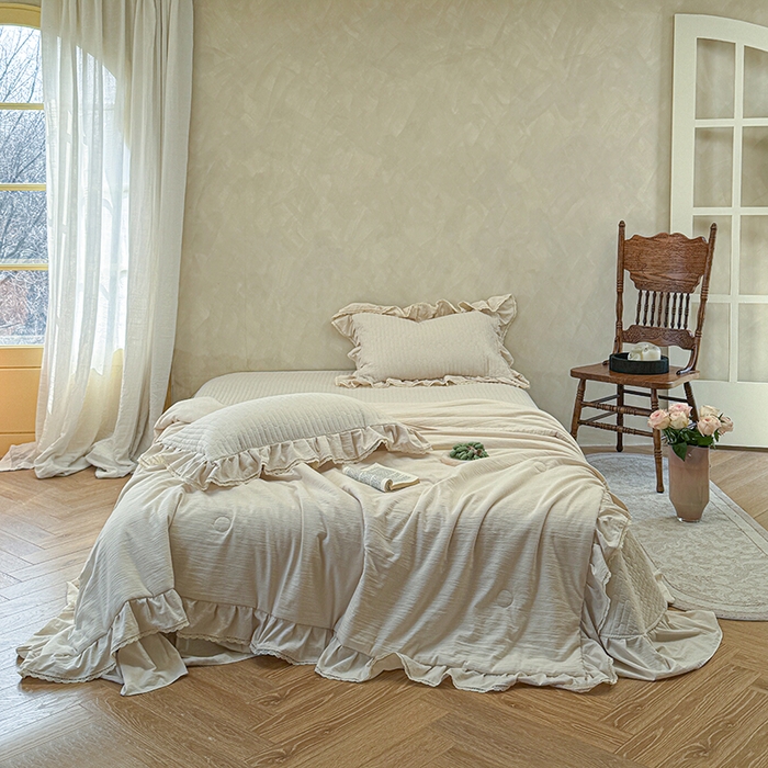 91家纺网 家纺一手货源 找家纺 孑寐家纺 2026新款色织棉麻多功能夏被夏凉被空调被床盖四件套 色织棉麻-麻本色