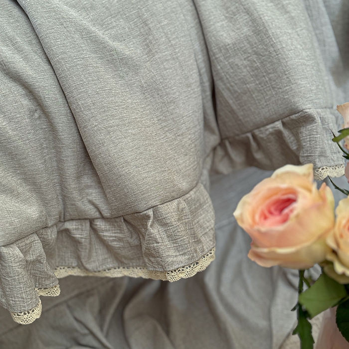 91家纺网 家纺一手货源 找家纺 孑寐家纺 2026新款色织棉麻多功能夏被夏凉被空调被床盖四件套 色织棉麻-灰色