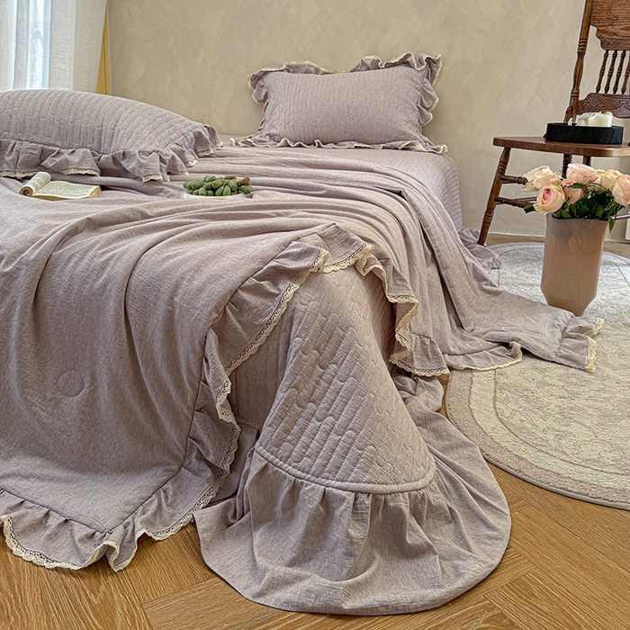 91家纺网 家纺一手货源 找家纺 孑寐家纺 2026新款色织棉麻多功能夏被夏凉被空调被床盖四件套 色织棉麻-棕色