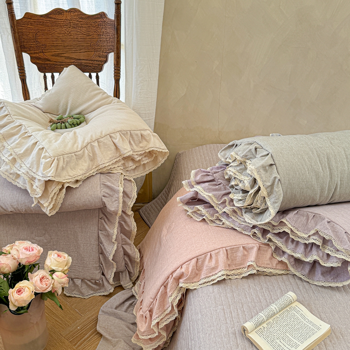 91家纺网 家纺一手货源 找家纺 （总）孑寐家纺 2026新款色织棉麻多功能夏被夏凉被空调被床盖四件套