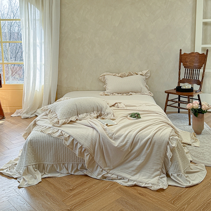 91家纺网 家纺一手货源 找家纺 孑寐家纺 2026新款色织棉麻多功能夏被夏凉被空调被床盖四件套 色织棉麻-麻本色