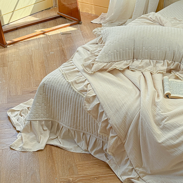 91家纺网 家纺一手货源 找家纺 孑寐家纺 2026新款色织棉麻多功能夏被夏凉被空调被床盖四件套 色织棉麻-麻本色