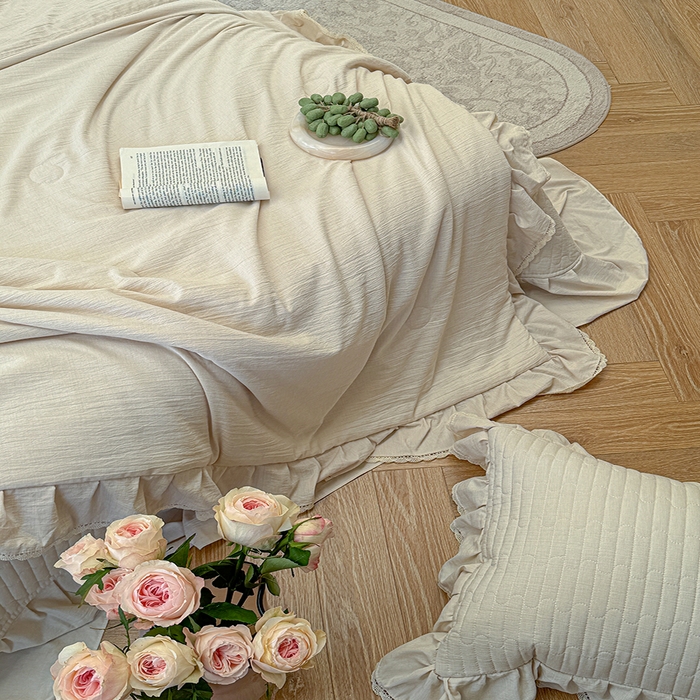 91家纺网 家纺一手货源 找家纺 孑寐家纺 2026新款色织棉麻多功能夏被夏凉被空调被床盖四件套 色织棉麻-麻本色