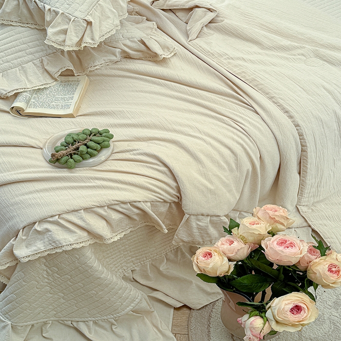 91家纺网 家纺一手货源 找家纺 孑寐家纺 2026新款色织棉麻多功能夏被夏凉被空调被床盖四件套 色织棉麻-麻本色