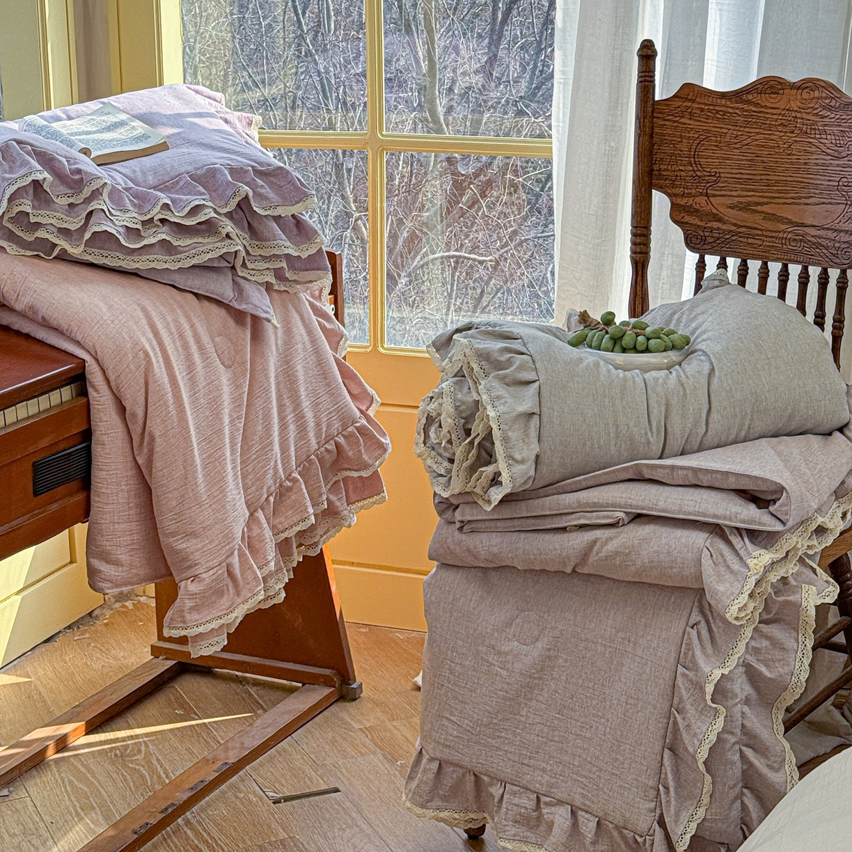 91家纺网 家纺一手货源 找家纺 （总）孑寐家纺 2026新款色织棉麻多功能夏被夏凉被空调被床盖四件套