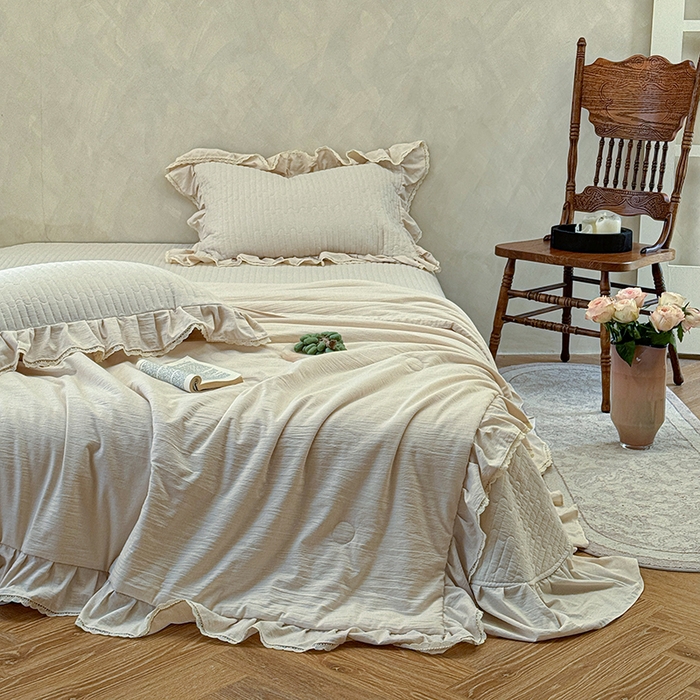 91家纺网 家纺一手货源 找家纺 孑寐家纺 2026新款色织棉麻多功能夏被夏凉被空调被床盖四件套 色织棉麻-麻本色