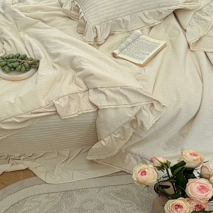 91家纺网 家纺一手货源 找家纺 孑寐家纺 2026新款色织棉麻多功能夏被夏凉被空调被床盖四件套 色织棉麻-麻本色