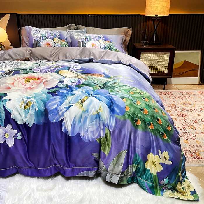 91家纺网 家纺一手货源 找家纺 （总）梵克保罗 2026新款水洗仿天丝数码凉感丝四件套