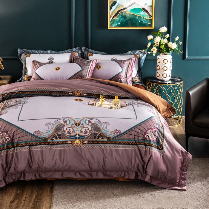 梵克保罗 2026新款水洗仿天丝数码凉感丝四件套 柏之林