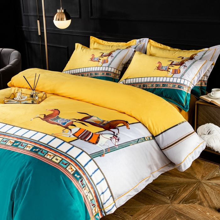 91家纺网 家纺一手货源 找家纺 梵克保罗 2026新款水洗仿天丝数码凉感丝四件套 博睿