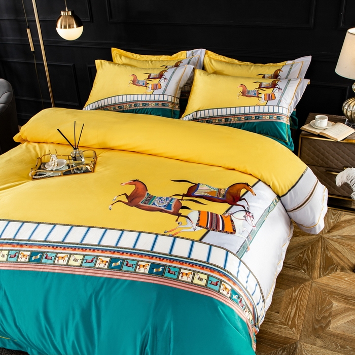 91家纺网 家纺一手货源 找家纺 梵克保罗 2026新款水洗仿天丝数码凉感丝四件套 博睿