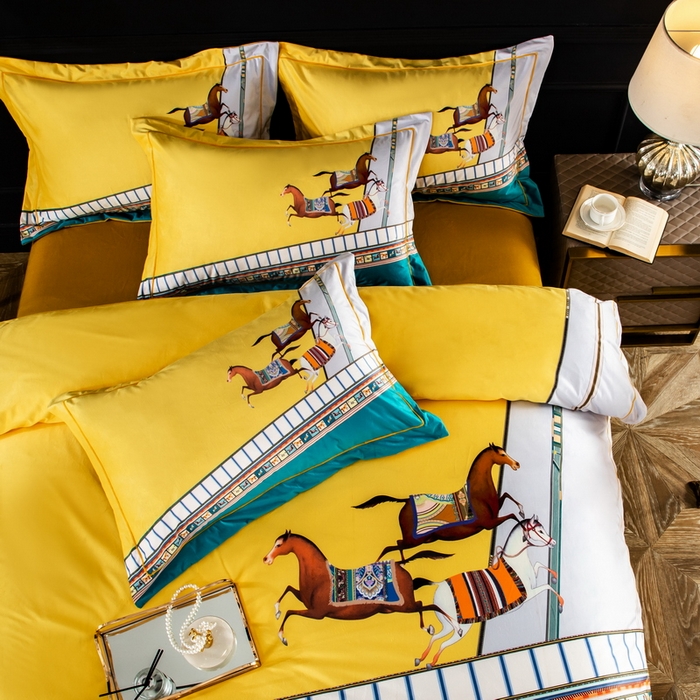 91家纺网 家纺一手货源 找家纺 梵克保罗 2026新款水洗仿天丝数码凉感丝四件套 博睿