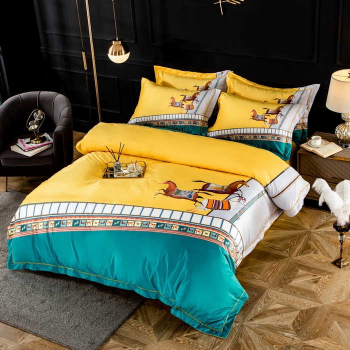 91家纺网 家纺一手货源 找家纺 梵克保罗 2026新款水洗仿天丝数码凉感丝四件套 博睿