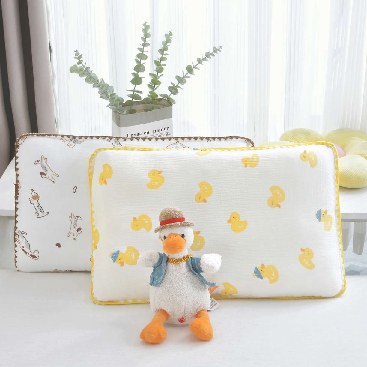 91家纺网 家纺一手货源 找家纺 （总）兄弟坊 2026新款全棉皱皱纱枕套枕头婴儿枕幼儿园枕学生枕宝宝枕套枕芯