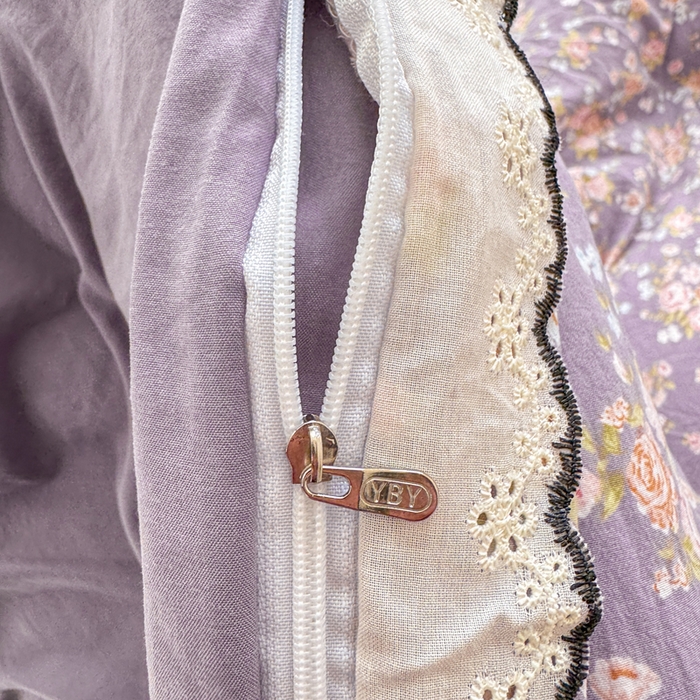 91家纺网 家纺一手货源 找家纺 睡美美家纺 2026新款A类古法水洗棉法式花边四件套 梦露