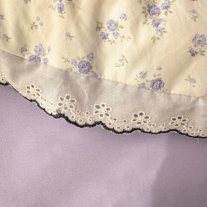 91家纺网 家纺一手货源 找家纺 睡美美家纺 2026新款A类古法水洗棉法式花边四件套 花田兔