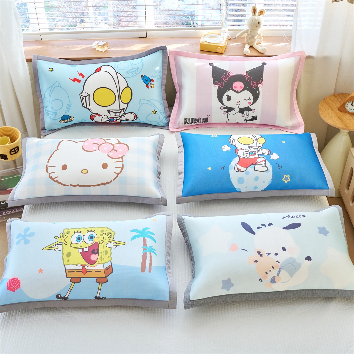 91家纺网 家纺一手货源 找家纺 （总）兄弟坊 2026新款正版授权卡通儿童冰丝枕套枕头枕芯午睡枕卡通枕套