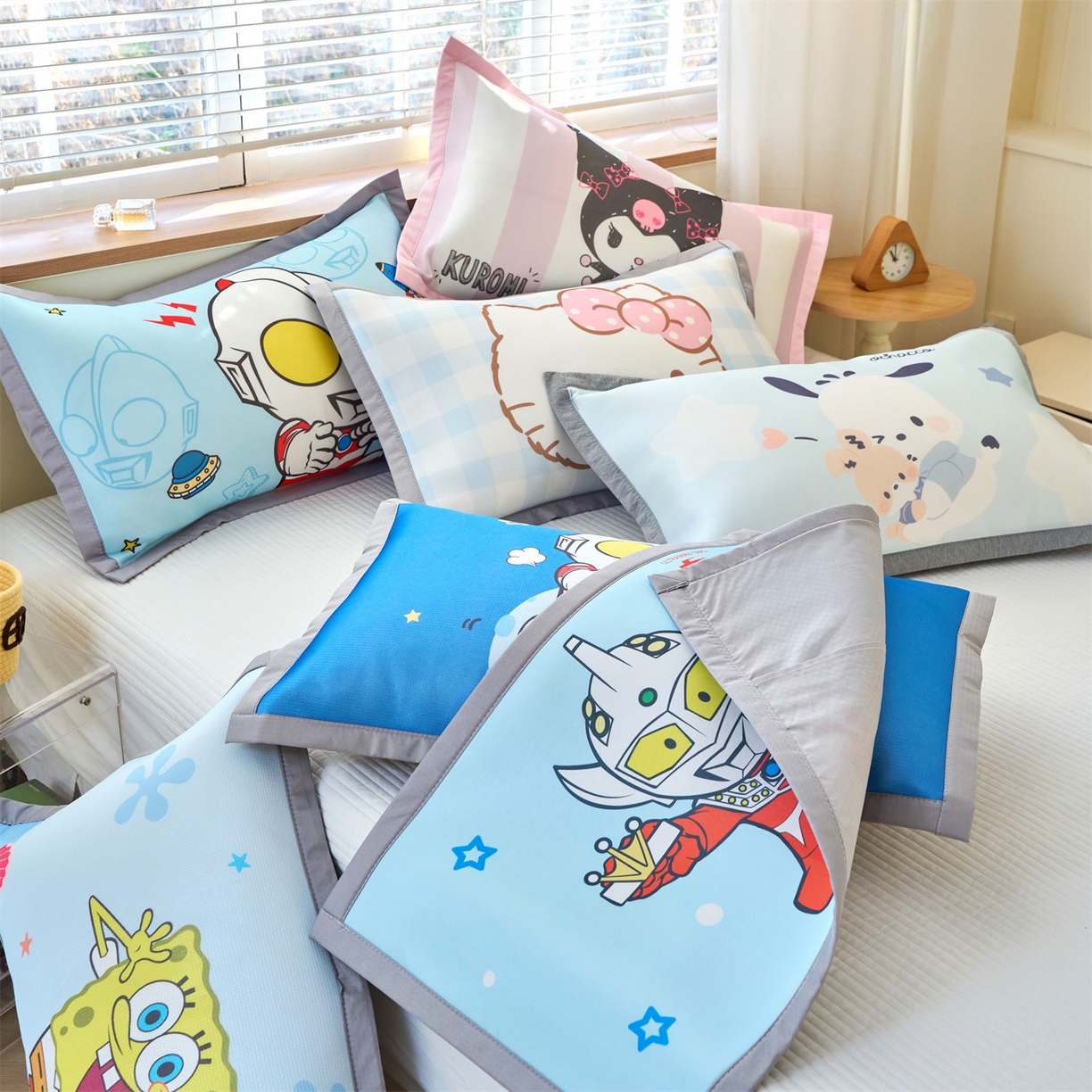 91家纺网 家纺一手货源 找家纺 兄弟坊 2026新款正版授权卡通儿童冰丝枕套枕头枕芯午睡枕卡通枕套 组合图仅供展示不可下单