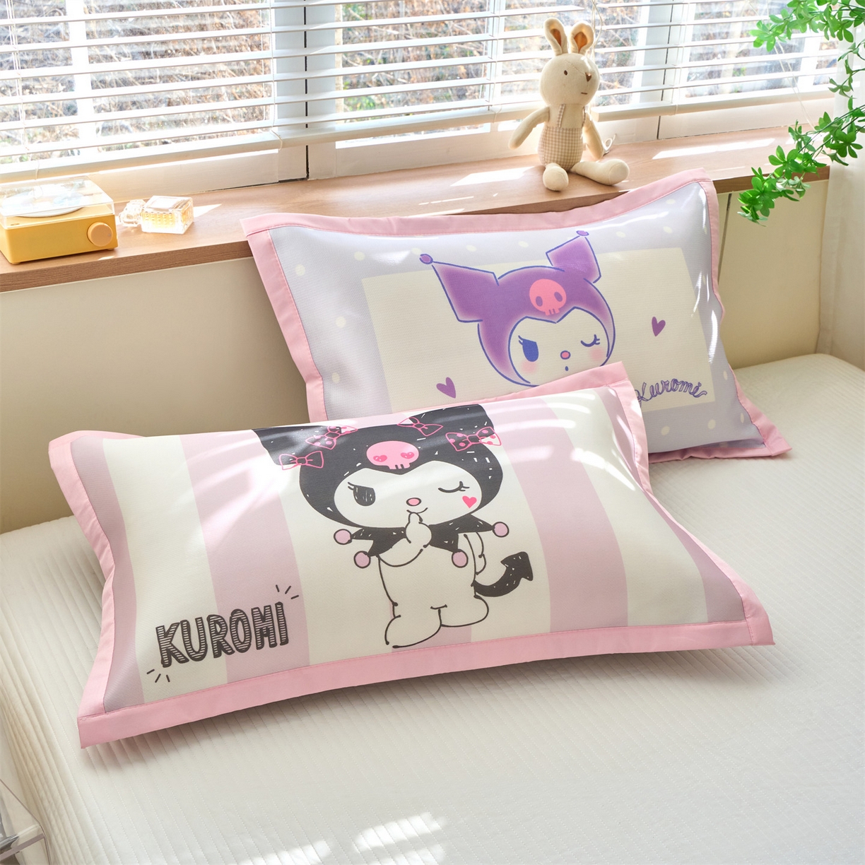 91家纺网 家纺一手货源 找家纺 兄弟坊 2026新款正版授权卡通儿童冰丝枕套枕头枕芯午睡枕卡通枕套 心心库洛米